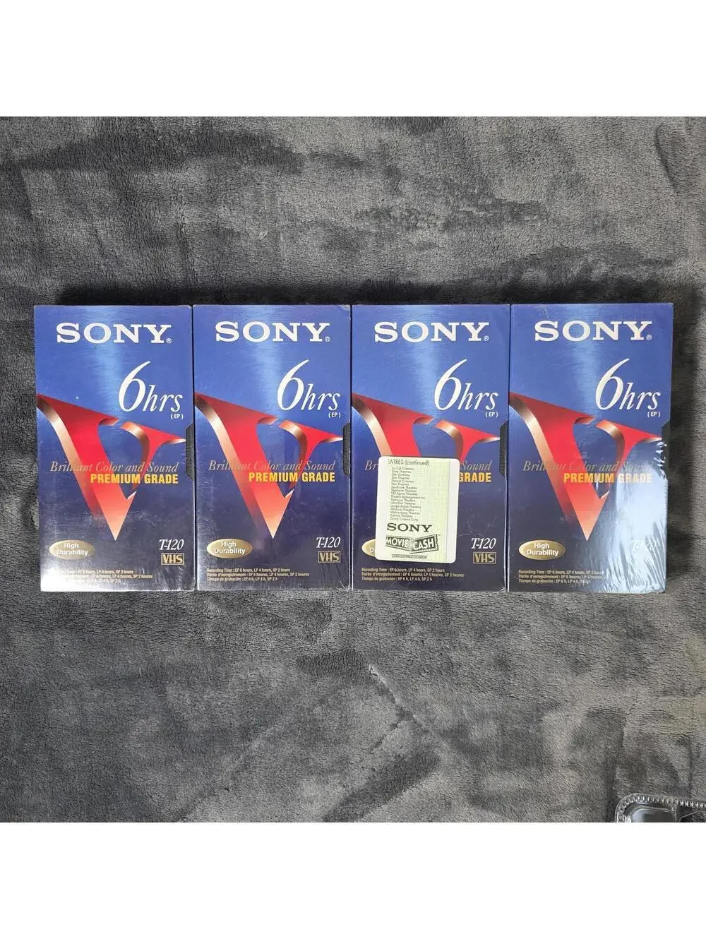 Sony T-120 6 Hrs VHS 9 Pack VCR Tapes Pack Of 4 Blank Premium Grade Sealed New